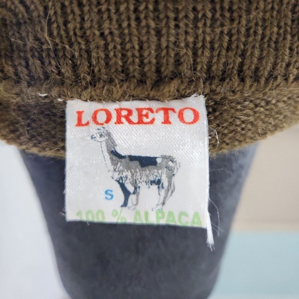 Vtg Loreto Peruvian Baby Alpaca Wool Cardigan Sweater Women Small - Picture 9 of 10